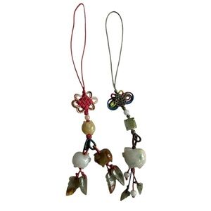 Pair Of Lucky Jade Pig Zodiac Chinese Charms